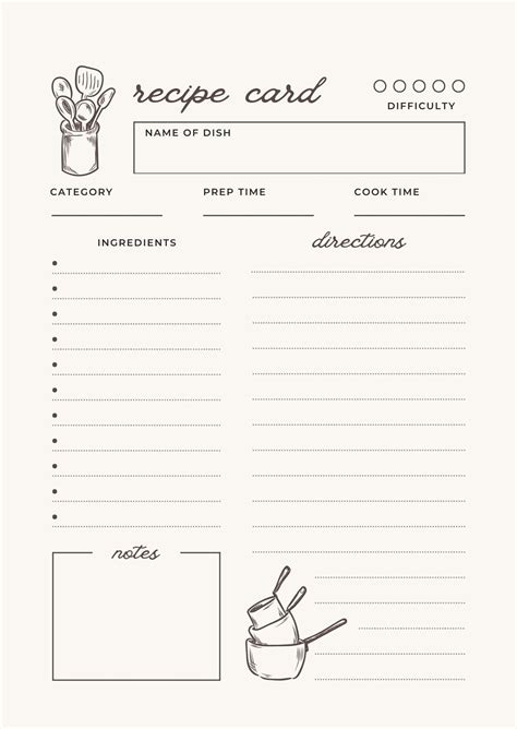 Free, custom printable recipe card templates online .
